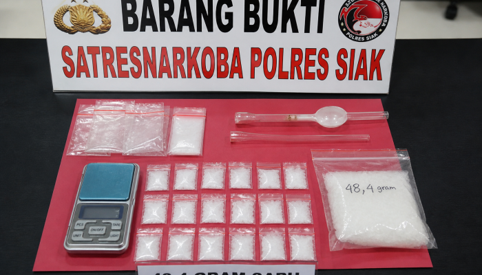 Oknum Kades di Siak Tersangka Narkoba, Polisi Sita 48,4 Gram Sabu