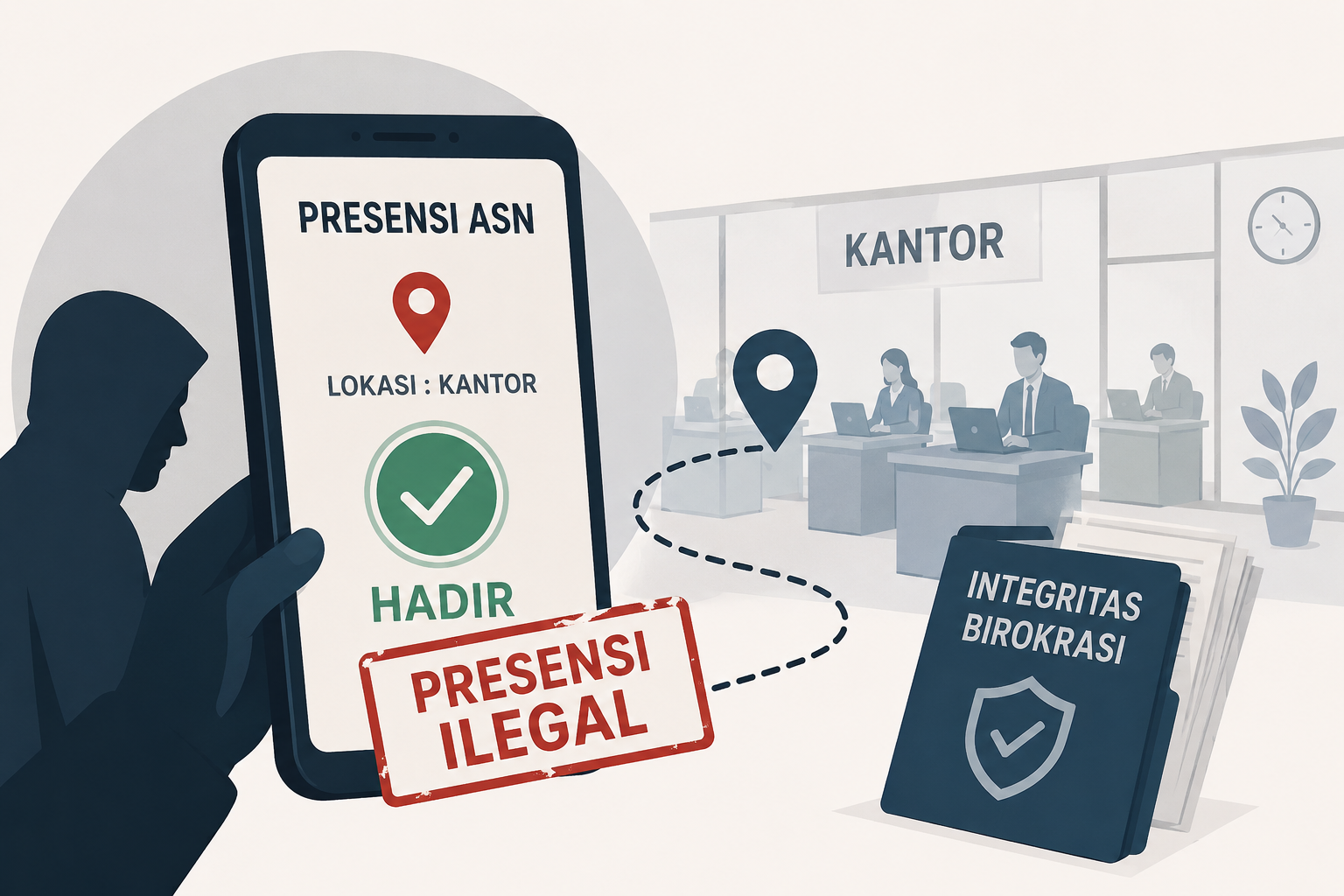 Ilustrasi absen ASN